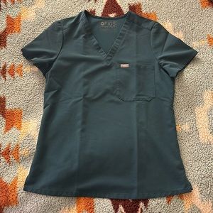 Figs Caribbean Blue Catarina Scrub Top S